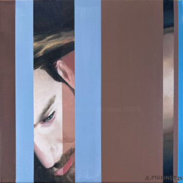 Schilderij getiteld "Mélancolie" door Agnès Monnet, Origineel Kunstwerk, Acryl Gemonteerd op Frame voor houten brancard