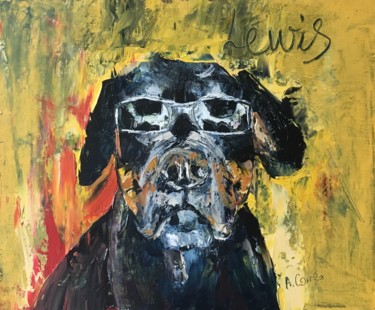 Painting titled "LEWIS" by Agnes Corre, Original Artwork, Oil