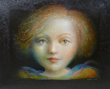 Painting titled "Visage n° 1" by Agnes Leduc, Original Artwork