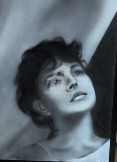Schilderij getiteld "Ragazza attrice" door Agnèss, Origineel Kunstwerk, Airbrush