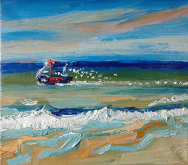 Painting titled "Ostende" by Agnieszka Rozek, Original Artwork, Oil