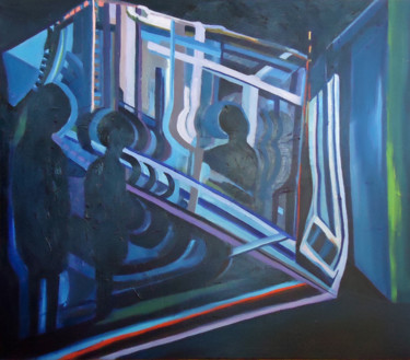 Painting titled "La nuit blanche - l…" by Agnieszka Rozek, Original Artwork, Oil