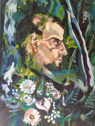 Painting titled "Le Bois de Dieleghem" by Agnieszka Rozek, Original Artwork, Oil