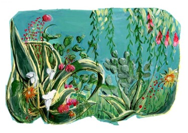 제목이 "Le jardin méditerra…"인 미술작품 Agnieszka Zuchowska로, 원작, 구아슈