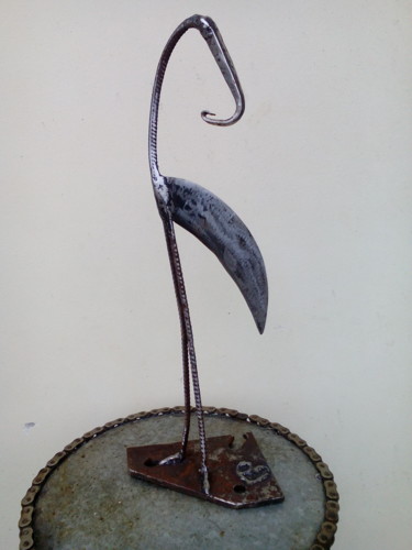 Skulptur mit dem Titel "Le coeurdonnier" von Agostinho Dacunha, Original-Kunstwerk, Edelstahl