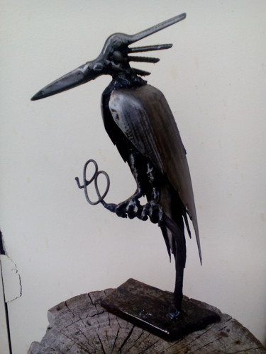 Skulptur mit dem Titel "Pivert" von Agostinho Dacunha, Original-Kunstwerk, Edelstahl