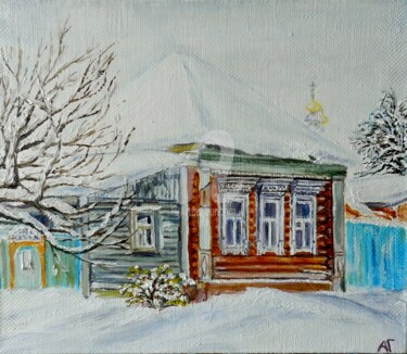 Картина под названием "Зима в Верее" - Андрей Гудков, Подлинное произведение искусства, Масло