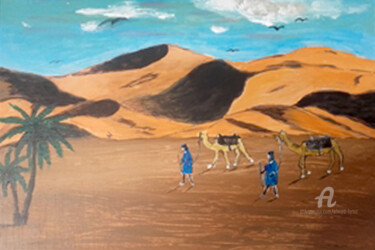 Pintura intitulada "la-caravane.jpg" por Ahmed Fertat, Obras de arte originais, Acrílico