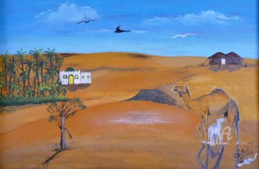 「le-desert.jpg」というタイトルの絵画 Ahmed Fertatによって, オリジナルのアートワーク, オイル