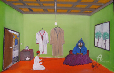 Schilderij getiteld "le tailleur traditi…" door Ahmed Fertat, Origineel Kunstwerk, Olie