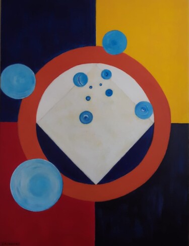 Pittura intitolato "Le Cosmos" da Ahmed Laghouati, Opera d'arte originale, Acrilico