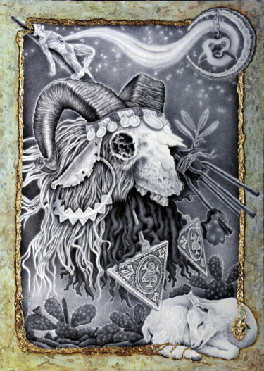 Tekening getiteld "night of purificati…" door Ahmed Mejbri, Origineel Kunstwerk, Balpen