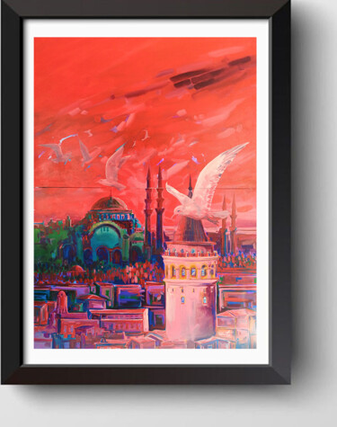 Schilderij getiteld "GALATA" door Ahmet Balci, Origineel Kunstwerk, Acryl