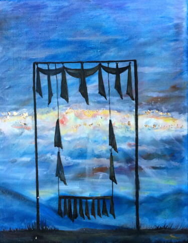 "ветер качели" başlıklı Tablo Зиля Ахметова tarafından, Orijinal sanat, Petrol Ahşap Sedye çerçevesi üzerine monte edilmiş