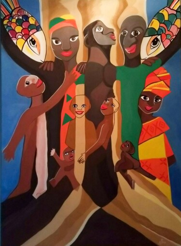 Pintura intitulada "EL ÁRBOL DE ÁFRICA" por Aima Martín, Obras de arte originais, Outro
