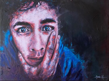 Painting titled "Adam" by Aimee Maschhoff, Original Artwork, Acrylic Mounted on Wood Stretcher frame
