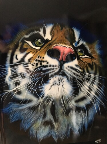 Schilderij getiteld "Tijger" door Airbrush Art Tp, Origineel Kunstwerk, Acryl