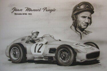 Painting titled "„Juan Manuel Fangio…" by Airbrush-Meckel, Original Artwork, Airbrush