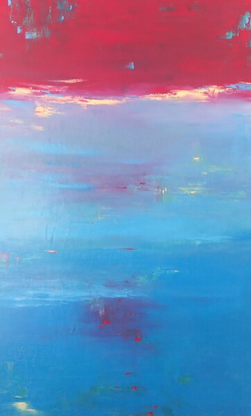 Картина под названием "Багровый закат" - Airin Daf, Подлинное произведение искусства, Масло
