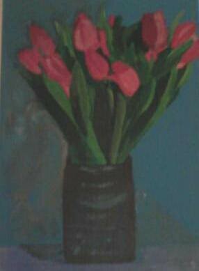 제목이 "Tulipes"인 미술작품 Aïssétou Sako로, 원작, 아크릴