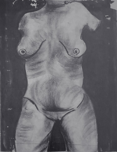 Desenho intitulada "Corpo in bianco e n…" por Aistide Gattavecchia, Obras de arte originais, Carvão Montado em Cartão