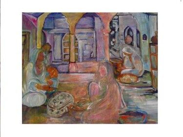 Painting titled "conversation" by Ajmal Maharaj, Original Artwork