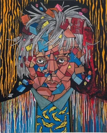 Pittura intitolato "Warhol Free The Mind" da Aket Kubic, Opera d'arte originale, Acrilico