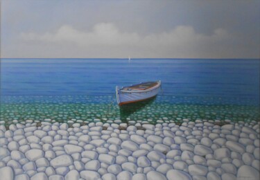 「Greek coast」というタイトルの絵画 Akis Topalisによって, オリジナルのアートワーク, オイル