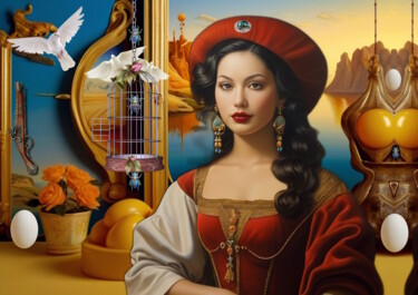 Arts numériques intitulée "Pirate Queen" par Akor, Œuvre d'art originale, Collage numérique