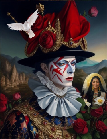 Digital Arts titled "Harlequin" by Akor, Original Artwork, Digital Collage