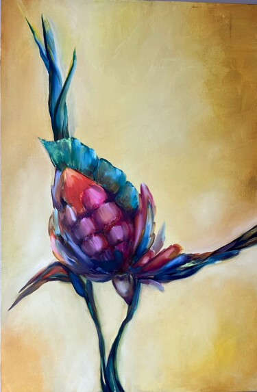 Painting titled "Fantastic flowers /…" by Aksana Chmel, Original Artwork, Oil