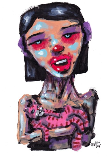 "Mrs. Pink kotik" başlıklı Tablo Аксенов Руслан tarafından, Orijinal sanat, Akrilik
