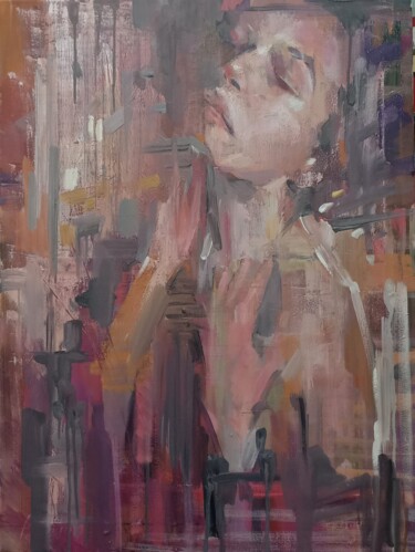 Картина под названием "Awakening. Abstract…" - Aksinia, Подлинное произведение искусства, Масло Установлен на Деревянная рам…