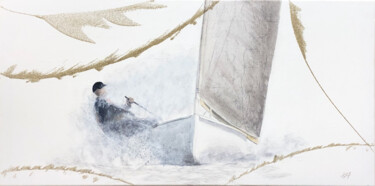 Pintura titulada "Finn World Champion…" por Alain Abramatic, Obra de arte original, Oleo Montado en Bastidor de camilla de m…