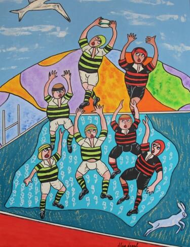 Painting titled "RUGBY POETIQUE" by Alain Arnouil, Original Artwork, Acrylic