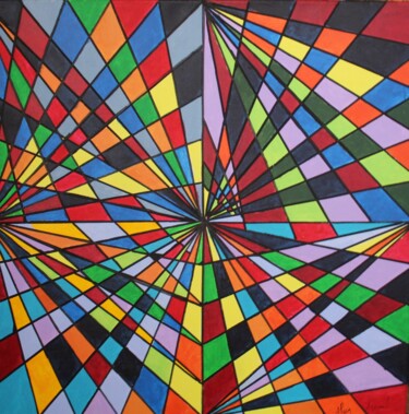 Painting titled "KALEIDOSCOPE" by Alain Arnouil, Original Artwork, Acrylic Mounted on Wood Stretcher frame