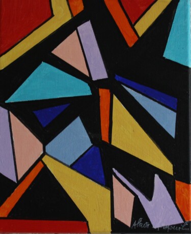 Painting titled "FRAGMENTATION" by Alain Arnouil, Original Artwork, Acrylic Mounted on Wood Stretcher frame