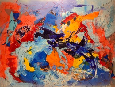 Painting titled "Chaos angélique" by Alain Bulle, Original Artwork, Acrylic