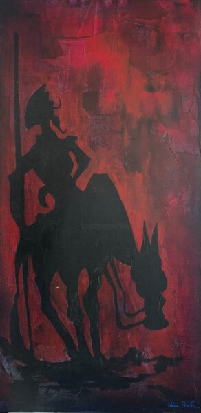Painting titled "DON QUICHOTTE" by Alain Bulle, Original Artwork, Acrylic Mounted on Wood Stretcher frame