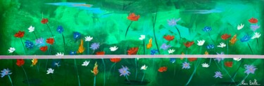 Malerei mit dem Titel "Fleurs interdites 2" von Alain Bulle, Original-Kunstwerk, Acryl Auf Keilrahmen aus Holz montiert