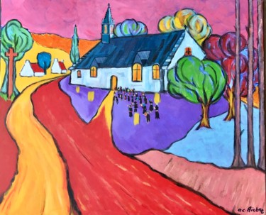 Painting titled "Ambiance vespèrale" by Alain Charles Richer, Original Artwork, Acrylic