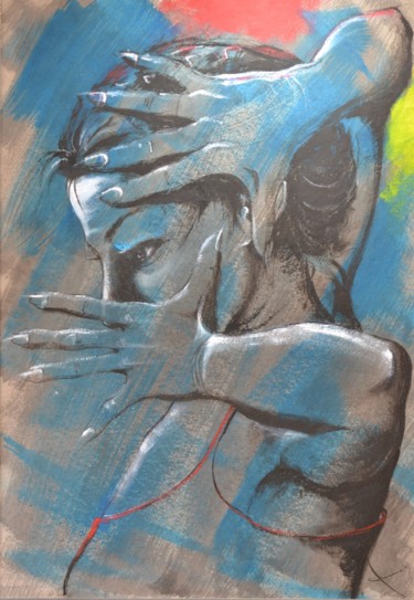 Peinture intitulée "la danseuse de flam…" par Alain Chauvet, Œuvre d'art originale, Acrylique