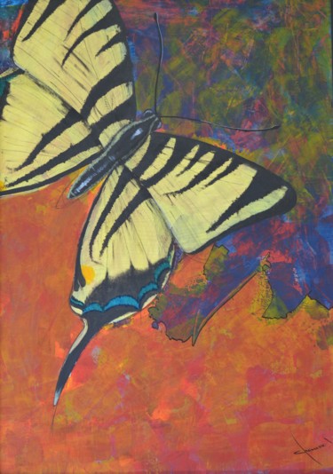 Painting titled "Papillon" by Alain Chauvet, Original Artwork, Acrylic