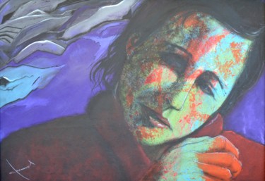 Peinture intitulée "Femme triste" par Alain Chauvet, Œuvre d'art originale, Acrylique
