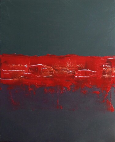Картина под названием "Horizon peinture 320" - Alain Chenard, Подлинное произведение искусства, Масло Установлен на Деревянн…