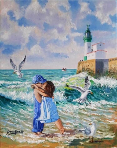 Painting titled "LE TREPOIRT " amour…" by Alain Dervillez, Original Artwork, Oil