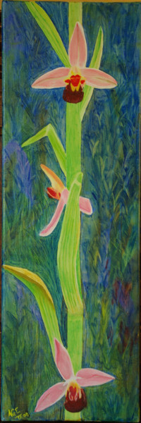 Peinture intitulée "Orchidée" par Alain Elshocht, Œuvre d'art originale, Huile