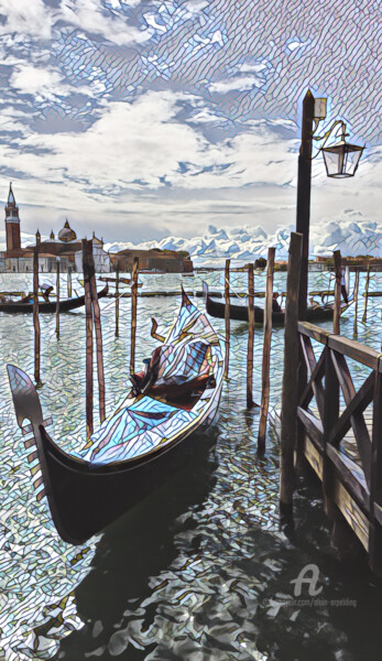 Digitale Kunst mit dem Titel "Venise, Place St. M…" von Alain Erpelding, Original-Kunstwerk, 2D digitale Arbeit