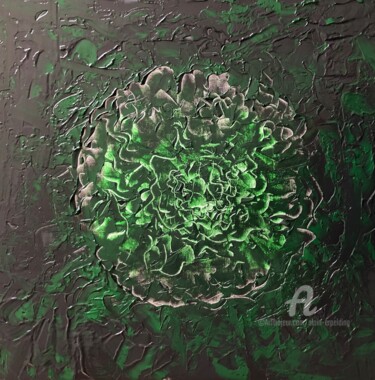 Pittura intitolato "Deep dark green" da Alain Erpelding, Opera d'arte originale, Acrilico