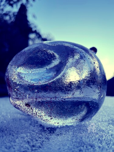 Photography titled "Boule Noël glacée" by Alain Erpelding, Original Artwork, Digital Photography